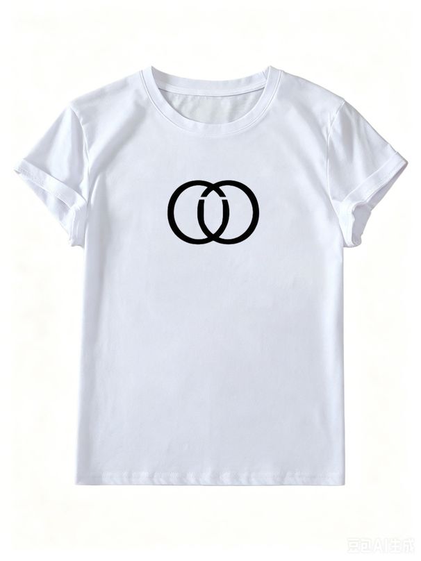 Women's Basic White Cotton Crewneck T-Shirt, Casual Short Sleeve Tee For Daily Wear_ecoleips.com