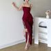 Cross-border European And American Style 2024 Summer New Women's Fashion Sexy Ruffled Patchwork Elegant Slit Dress_ecoleips.com