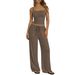 Women's Clothing Women's Spring Summer Casual Wide Leg Pants Set Style Cropped Trousers Camisole Lazy Style_ecoleips.com