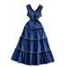 Women's Clothing Retro Temperament Design Braided Tassel V Neck Sleeveless Dress For Women In Summer High End Waist Slimming Cake Skirt_ecoleips.com