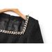 Women's Clothing Spot autumn and winter new black coarse spinning square collar nail beading decoration waist long sleeve slim dress small dress_ecoleips.com