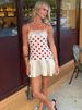 Mozision Red Polka Dot Sexy Mini Dress Women Summer Lace Satin Spaghetti Strap Sleeveless Backless Slim Fit Beach Club Dress_ecoleips.com