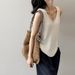 Women's Tencel Linen Color-Block Two-Piece Vest Summer New V-Neck Fashion Sleeveless Top_ecoleips.com