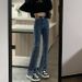 Black Slit Denim Jeans Women, Spring And Autumn 2026 New Model, High-waisted, Slim-fit, Stretchy, Micro-flared Pants For_ecoleips.com