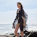 Women's Hand-Crochet Beach Cover-Up Set - Grid Bikini & Skirt With UPF Protection, Bohemian Style_ecoleips.com