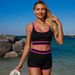 Solid Color Bikini Swimwear Set For Women - High Elasticity Nylon Swimsuits With Removable Padding, Conservative & Sexy Two-Piece Bathing Suit_ecoleips.com