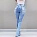 K New Fashion Stretch Split Horn High Waist Jeans For Women_ecoleips.com