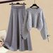 Women's Knit Sweater & Midi Skirt Set – Trendy Autumn Winter Outfit, Slimming & Elegant Two-Piece Ensemble_ecoleips.com