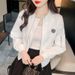 Women's Clothing New Cardigan Jacket Loose and Versatile Long Sleeve High end Baseball Jacket Short Tops for Women_ecoleips.com