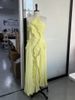 Chic Pleated Halter Neck Long Vacation Dress High Quality Purple Strapless Lotus Edge Maxi Dress New Lady Vacation Gowns TMH8_ecoleips.com