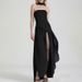 Women's Clothing Strapless High Slit Irregular Dress Solid Color American Fashion Spring New Arrivals_ecoleips.com