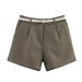 Women's Straight Leg Casual Shorts Simple Summer Arrival with Belt Size Guide Not Specified Color Not Specified_ecoleips.com