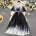 Women's Clothing Plus Size Women's Clothing High End Printing Heavy Beading Pleated Long Dress Pleated Skirt Temperament Dress For Women_ecoleips.com
