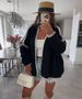 YIZXSFW Women's Oversized Knit Cardigan - Soft V-Neck Open Front Sweater, Cozy Long Sleeve Loungewear (Pink, Blue, Black, Beige & More)_ecoleips.com