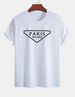 Casual White Patterned T-shirt Print, Short Sleeved Round Neck 100% Cotton T-shirt Top-6_ecoleips.com