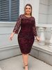 K Fashionable And Personalized Sequin Design Plus-size Women's Dresses. No Necklaces Or Other Accessories_ecoleips.com