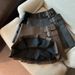 Verve Brown Leather Mini For Women 2025 Autumn New High Waist Slimming A-line Pleated Short Fashion PU Half Skirt Ins Trend_ecoleips.com