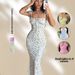 Floral Print Camisole U-Neck Sleeveless Backless Dress for Women Elegant Summer Fashion European American Style_ecoleips.com