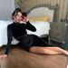 2026 Style Women's Fall Winter High Neck Long Velvet Dress Slim Pleated Slit Dress_ecoleips.com