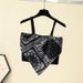 Women's Clothing Silk Scarf Backless Halter Top Women's Paisley Design Ice Silk Breast Pads Spring Wear Short Style Inner Layer Top_ecoleips.com