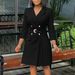 Women's Clothing High Waist Fashion Waist Waist Pleated Stitching Medium Long Suit Dress_ecoleips.com
