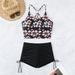 Women's Clothing Tankini Print High Waist Boxer Briefs Conservative Bikini Split Swimsuit Swimwear_ecoleips.com