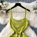 2024 Ladies Knitted Sheath Sundress Sleeveless Hotsweet Print Backless Slim Dress Fashion Elastic Beach Long Dress_ecoleips.com