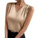Women's Elegant Satin Suit Vest Sleeveless Design European American Style Commuter Top Base Layer 2025 New Fashion_ecoleips.com
