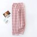 Fdfklak New Plaid Cotton Ladies Pajama Pants Pyjama Trousers Women Sleep Bottoms Lounge Wear Sleep Pants Spring Summer Q1311_ecoleips.com