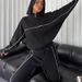 Women's Polyester Blend Stand Collar Zip Hoodie & Striped Drawstring Pants Set - Casual Streetwear (Beige/Light Grey/Black/More, S/M/L/XL)_ecoleips.com