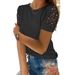 Summer Loose Round Neck T-Shirt For Women Spliced Temperament Commuting Top American Style Hot Selling_ecoleips.com