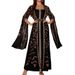 Women's Clothing Elegant Embroidered Dress Elegant Belted Robe_ecoleips.com
