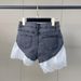 High Waist Denim Shorts With Lace Trim - Flattering Summer Fashion Shorts For Women, Versatile Styling Options_ecoleips.com