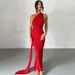 Verve Fashion 2025 Summer New Sexy Backless Ruched Slim Sleeveless Elegant Women's Gown Dress_ecoleips.com