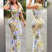 Women's Clothing Summer Sexy Fashion Women's V Neck Sleeveless Long Dress Printed Hip Wrapped For Formal & Casual For Women_ecoleips.com