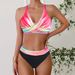 Women's Clothing New Plus Size Colorful Printed Bikini Set Triangle Skirt Two Piece Swimsuit For Women_ecoleips.com