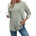 Casual Autumn And Winter Long-Sleeved Knitted Round-Neck Pullover T-Shirt Top With Openwork Pattern_ecoleips.com