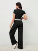 Women's Clothing Petite Two Piece Set Black White Color Block Casual Flattering Versatile For Commuting Home And Outings_ecoleips.com