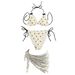 Women's Floral Two-Piece Bikini Swimsuit Slimming Push-Up Style Skirt Halter Neck Design for Beach And Hot Springs_ecoleips.com