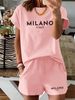 Women’s 2 Piece Outfit Set – Oversized Graphic T-Shirt And Biker Shorts Matching Set, Casual Summer Lounge Tracksuit For Daily Wear-303_ecoleips.com