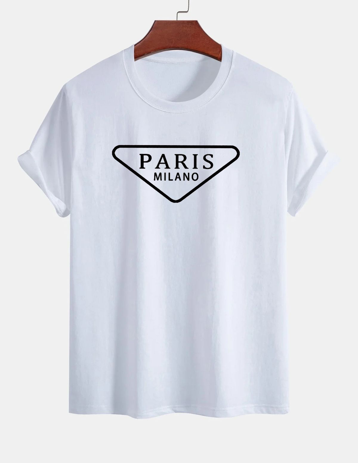 Casual White Patterned T-shirt Print, Short Sleeved Round Neck 100% Cotton T-shirt Top-6_ecoleips.com