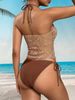 Women's Clothing Bohemian Vacation Bikini Set Strapless Backless Two Piece Swimsuit With Special Fabric_ecoleips.com