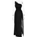 Women's Clothing Backless Oblique Shoulder High Slit Dress Sexy Fashion Shoulder Less Sleeveless Long Dress Spring And Summer_ecoleips.com
