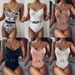 European And American Style Women's One Piece Swimsuit with Waist Buckle Metal Chain And Shoulder Straps Special Fabric Integrated Bikini 2019_ecoleips.com