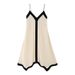Patchwork Slip Dress European And American Style Unique Skirt Sophistication Summer Outfits Women's Clothing Dress_ecoleips.com