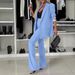 Women's Clothing Fashion Suits Casual Temperament Slim Wide Leg Suits Two Piece Suits_ecoleips.com