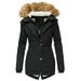 Women's Winter Hooded Zip-Up Coat With Faux Fur Trim – Slim Fit Long Sleeve Jacket In 4 Colors (S-XXXL) – Elegant & Warm Outerwear_ecoleips.com