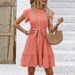 Women's Clothing Elegant Midi Dress Polka Dot Lotus Leaf Sleeve A-Line Skirt Lace-Up Summer American Style_ecoleips.com