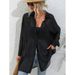 Women's Clothing Black Semi Transparent Light And Refreshing Long Sleeved Sun Drying Shirt For Women_ecoleips.com