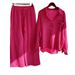Aria Basics Aria Basics 2026 Cross-border Long Pants TE Loose Shirt Two-piece Set Elegant Wide-leg European And American Fashion Casual Suit_ecoleips.com